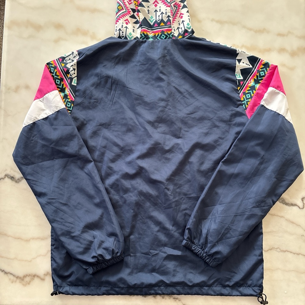 Jackblack Navy Blue- multicolored Aztec/tribal  windbreaker size XL - Picture 6 of 6